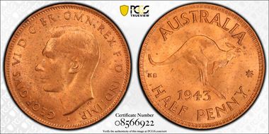 1943-I 1/2D MS64RD