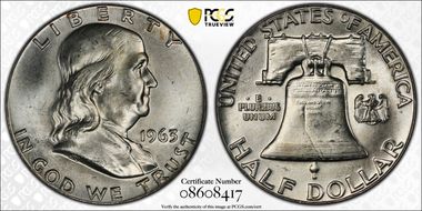 1963 50C MS65FBL