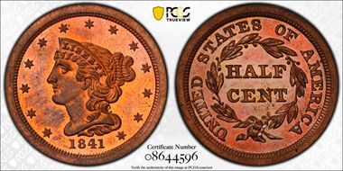 1841 1/2C Original PR64+ RD