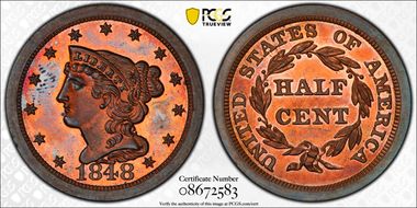 1848 1/2C Original PR65RB