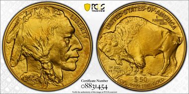 2006 $50 American Buffalo  .9999 Fine Gold First Strike MS70