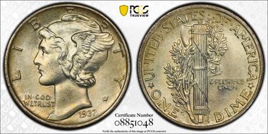 1937 10C MS67+ FB