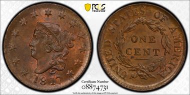 1817 1C Newcomb 9 MS64RB
