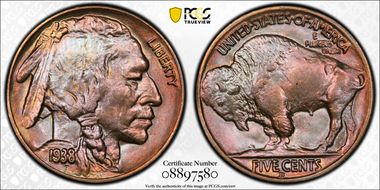 1938-D 5C Buffalo MS65