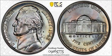 1942 5C Nickel PR65
