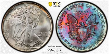 1986 $1 Silver Eagle MS67