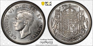 1947 50C Straight 7, Maple Leaf MS63