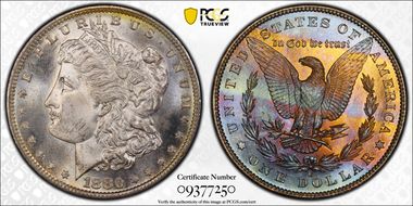1880-S $1 VAM 12, Checkmark MS66