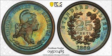 1869 25C J-723 PR64BN