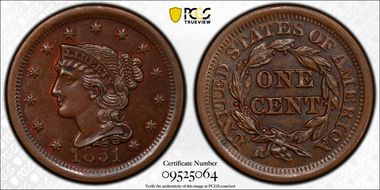 1851 1C N-10 MS63BN