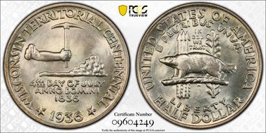 1936 50C Wisconsin MS65