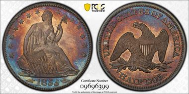 1855/54 50C Arrows PR65+