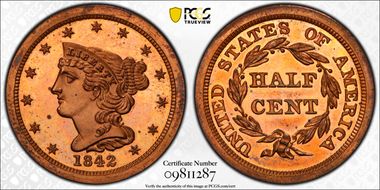 1842 1/2C Original PR66CAM