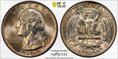 1940-D/D 25C RPM, FS-502 MS66