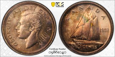 1952 10C MS66