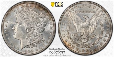 1902 $1 VAM 4, Doubled Ear MS63