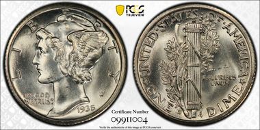 1935-S 10C MS66FB