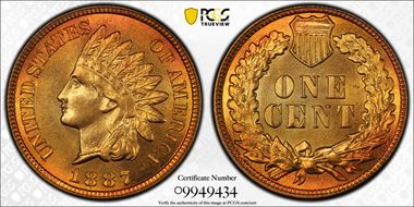 1887 1C MS67+ RD