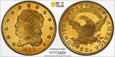 1823 $5 MS63