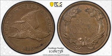1856 1C Flying Eagle PR62