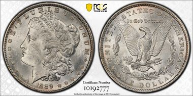 1889 $1 VAM 28A Pitted Reverse MS63