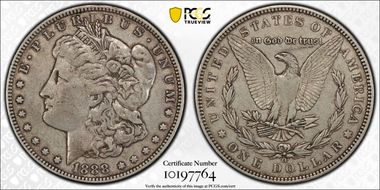 1888-O $1 VAM 4, Hot Lips VF35