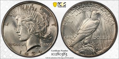 1934 $1 AU58