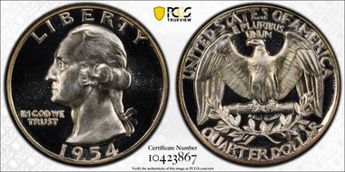 1954 25C PR68+ DCAM