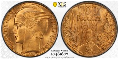 1935 100 Fr Gad-1148 F-554 MS65