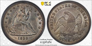 1839 25C No Drapery MS64