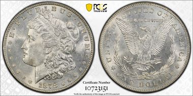 1878 7TF $1 Reverse of 1878 MS62