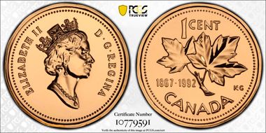 1992 1C 125th Anniversary MS68RD