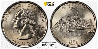 1999-P 25C New Jersey MS68