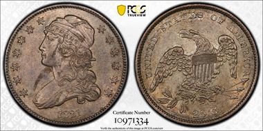 1831 25C B-2, Small Letters AU58