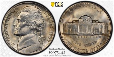 1939-S 5C Reverse of 1938 MS66FS