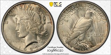 1923 $1 VAM 1B, Extra Hair AU55