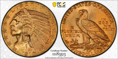 1910-D $5 MS65+