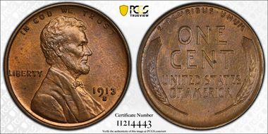 1913-S 1C MS64RB