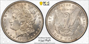 1887-O $1 VAM 5 Doubled Stars MS62