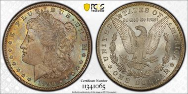 1890-CC $1 Tailbar MS65+