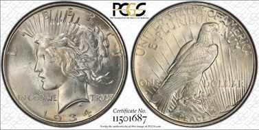 1934-D $1 VAM 3, DDO, Medium D MS62