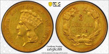 1855 $3 AU55