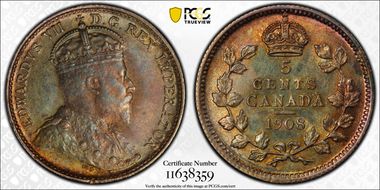 1908 5C Large 8 MS64