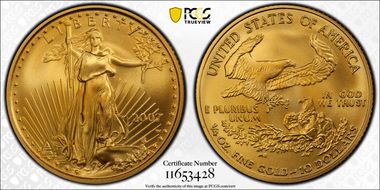 2007-W $10 Burnished Gold Eagle SP70