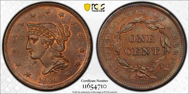 1840 1C Large Date MS66BN