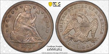 1870-CC $1 AU53