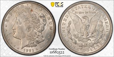 1921 $1 Wide Reeding MS63