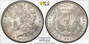 1900-O $1 VAM 15, Doubled Stars MS64