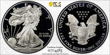 2001-W $1 Silver Eagle PR70DCAM