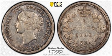 1858 5C Large Date RP3 XF45
